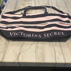 Victoria Secret Large Tote Bag (Pink and Black) with handles and black strap